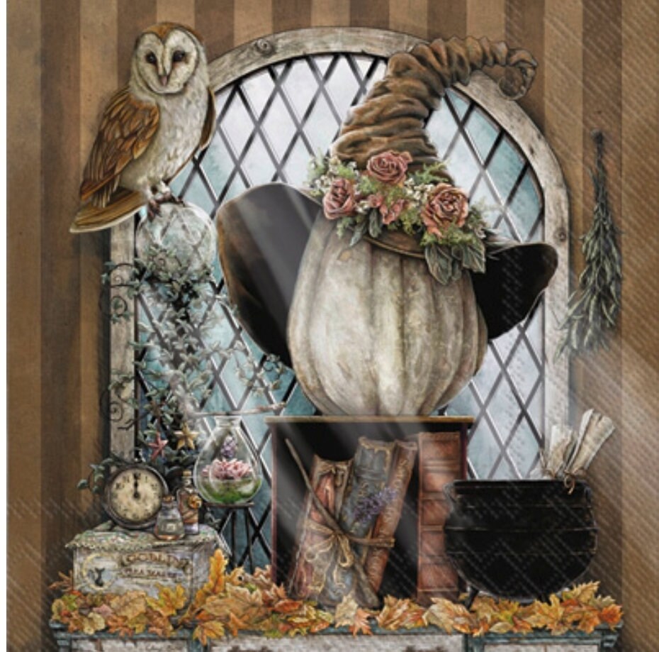 Halloween Witch Owl Magic Paper Napkin - Luncheon Size
