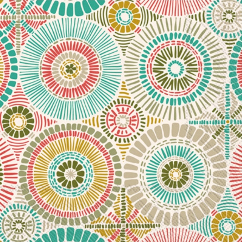 Circles Medallion Paper Napkin - Cocktail Size