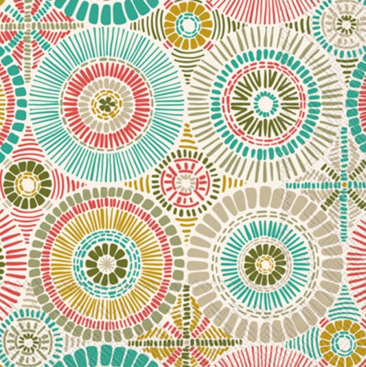Circles Medallion Paper Napkin - Cocktail Size