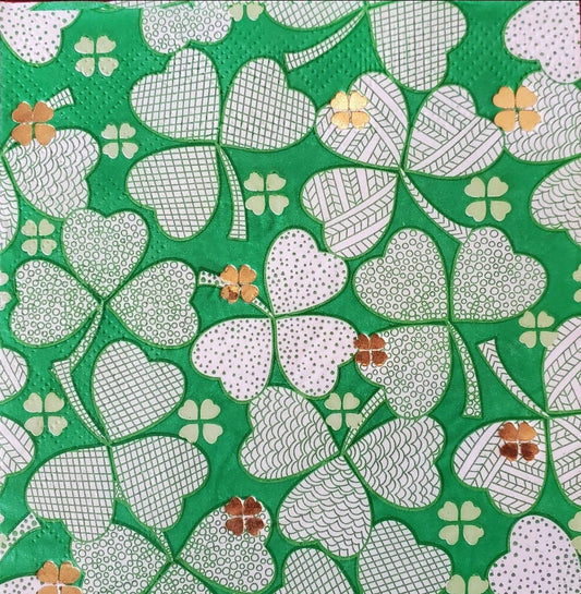 St.Patricks CloverPaper Napkin - Cocktail Size