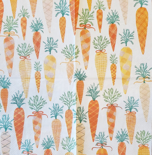 Carrot Paper Napkin - Cocktail Size