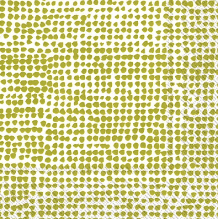 Green Polka Dots Paper Napkin - Cocktail Size