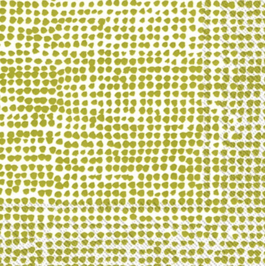 Green Polka Dots Paper Napkin - Cocktail Size
