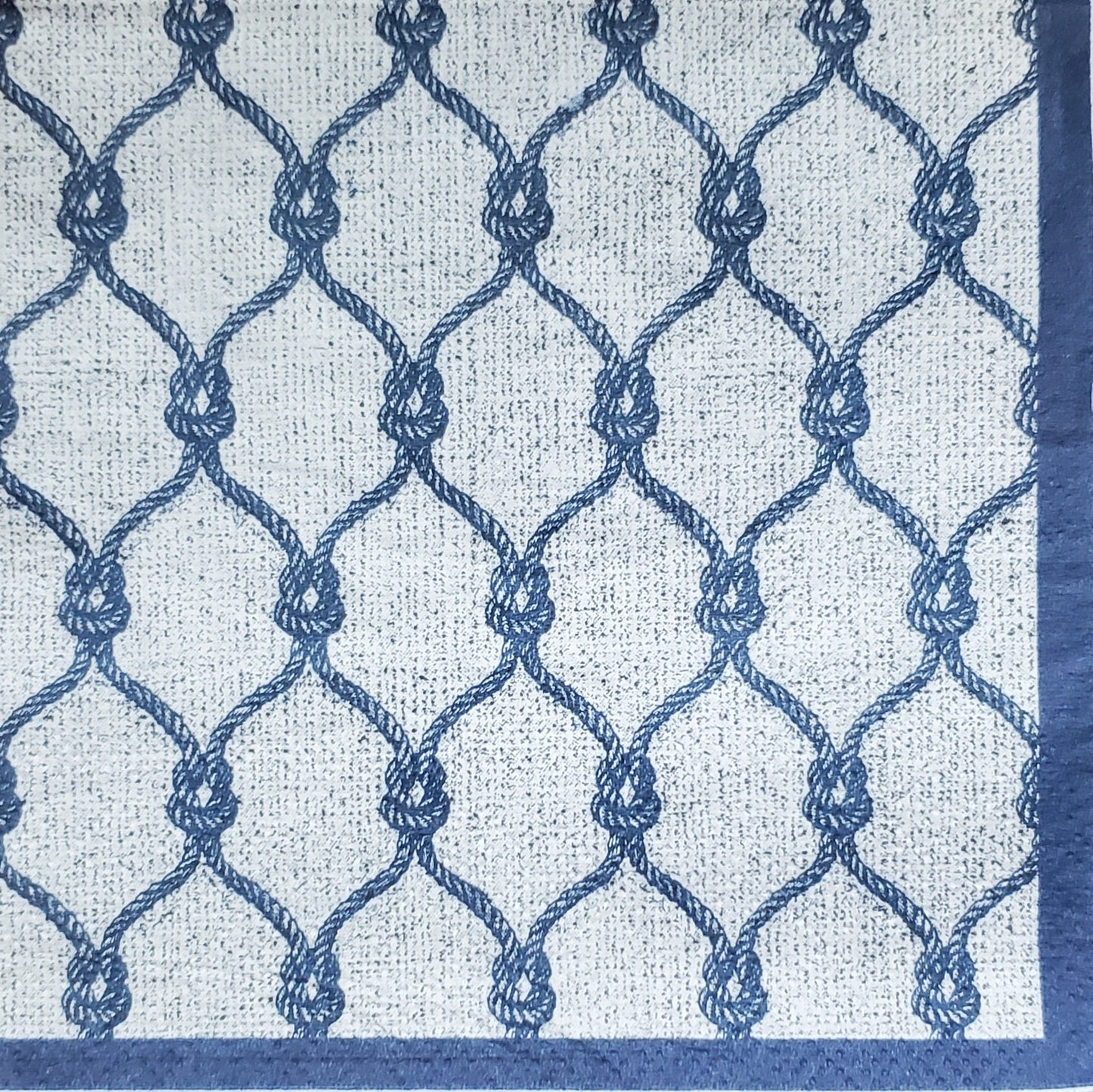 Blue Nautical Sailing Rope Paper Napkin - Cocktail Size