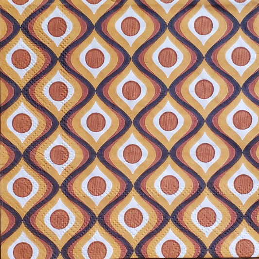 Middle century Geometric Wood Paper Napkin - Cocktail Size