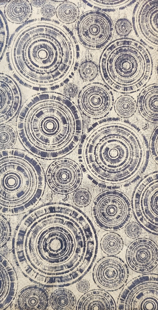 Blue Circles Medallion Paper Napkin - Guest Size