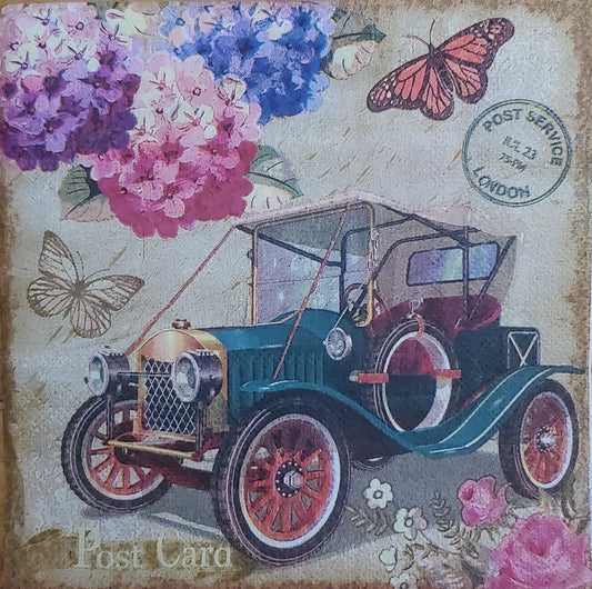 Vintage Car Truck Paper Napkin - Luncheon Size