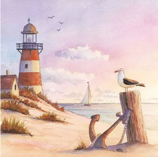Lighthouse Paper Napkin - Cocktail Size
