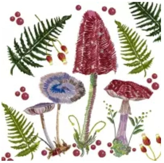 Mushroom Fern Forest Paper Napkin - Luncheon Size