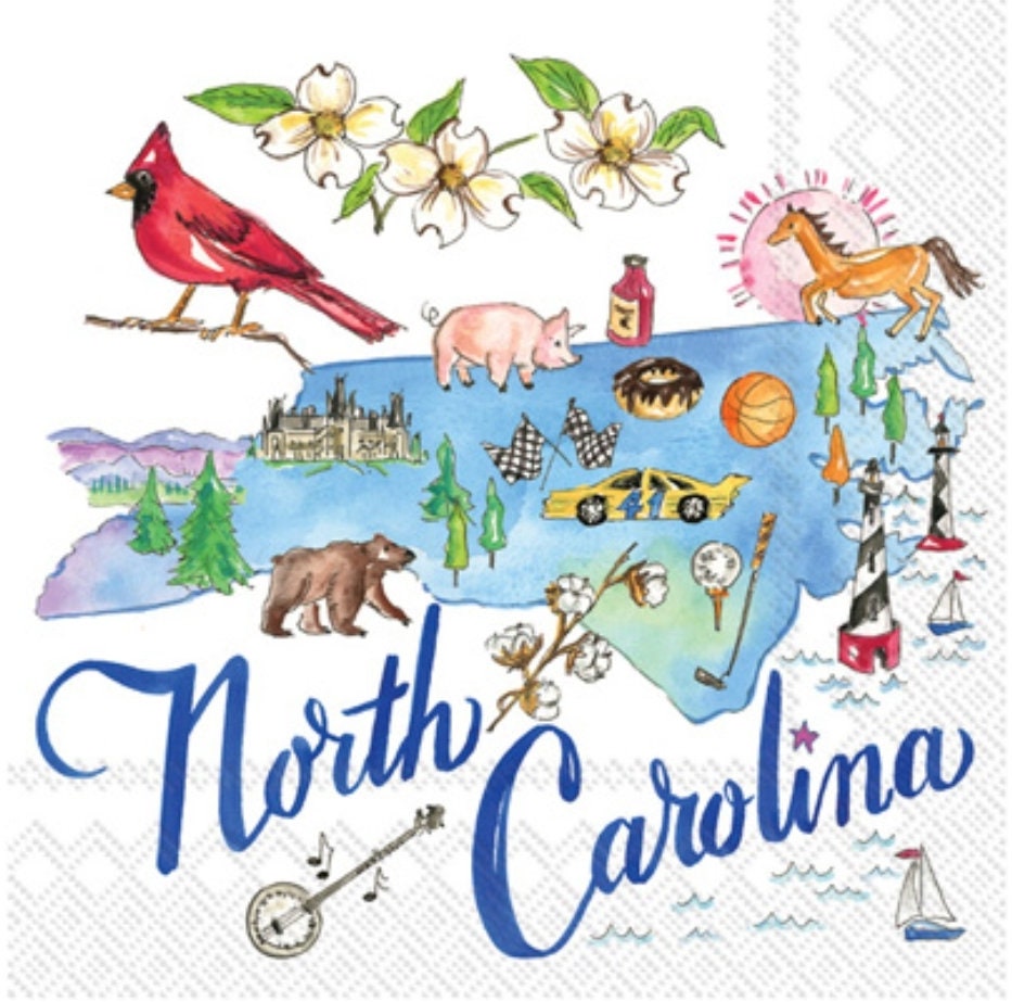 North Carolina State Paper Napkin - Cocktail Size
