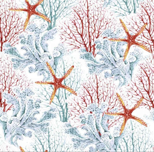 Coral & Starfish Paper Napkin - Luncheon Size