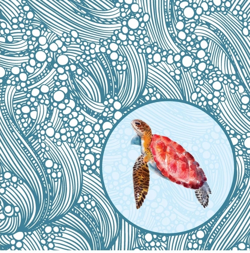 Sea Turtle Waves Paper Napkin - Luncheon Size