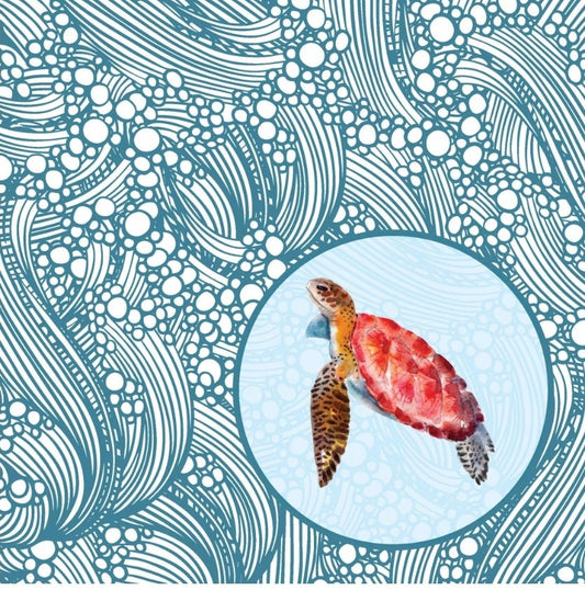 Sea Turtle Waves Paper Napkin - Luncheon Size