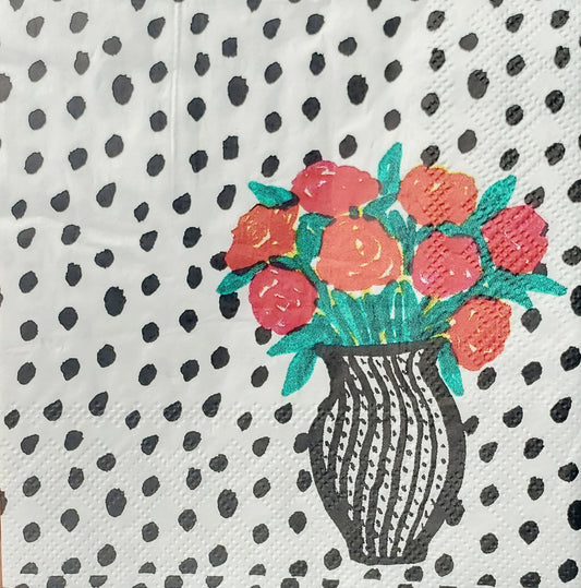 Rose Bouquet Paper Napkin - Cocktail Size