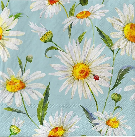 Daisy & Ladybug Paper Napkin - Luncheon Size