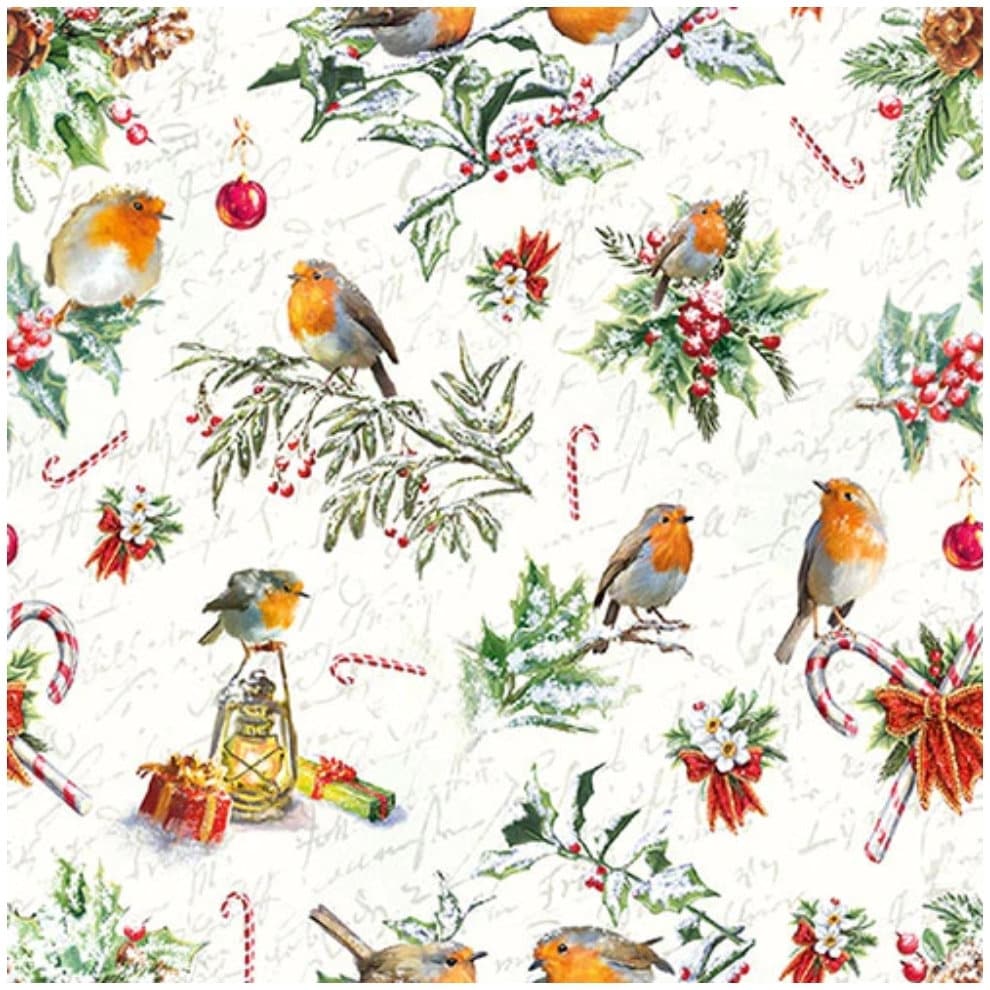 Christmas Bird Paper Napkin - Cocktail Size