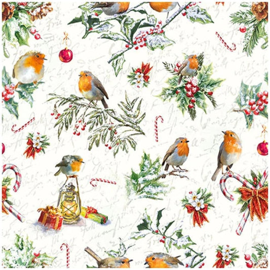 Christmas Bird Paper Napkin - Cocktail Size