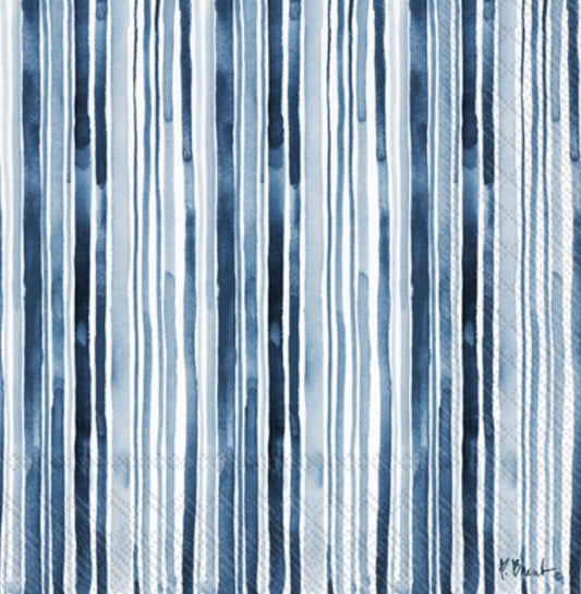 Coastal Stripe Design Paper Napkin - Cocktail Size
