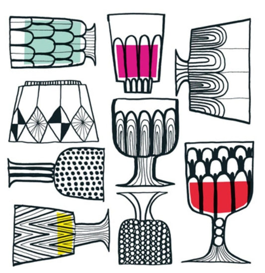 Mid Century Bar Paper Napkin - Cocktail Size