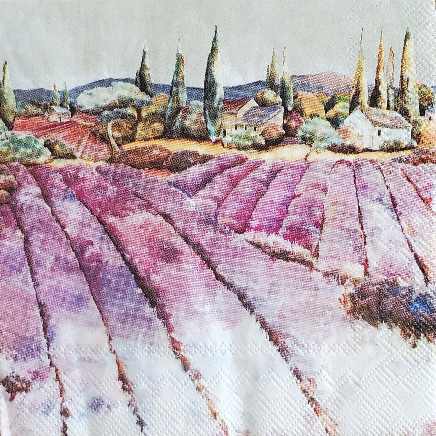 Lavender Field Paper Napkin - Cocktail Size