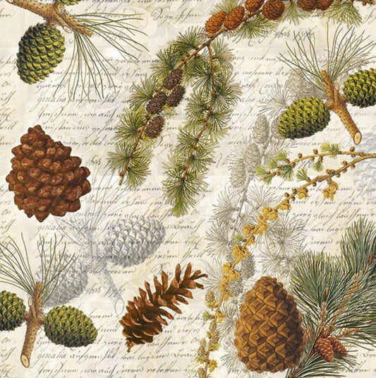 Botanical Winter Forest Paper Napkin - Luncheon Size