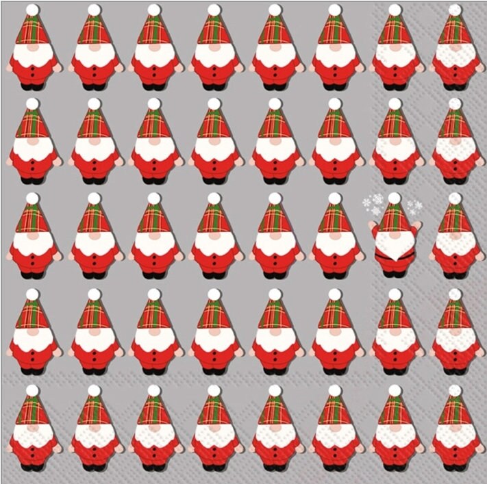 Santa Tartan Paper Napkin - Cocktail Size