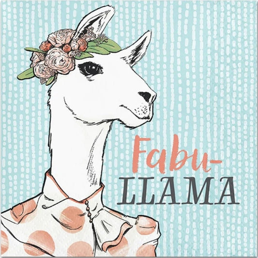 Llama Lady Paper Napkin - Cocktail Size