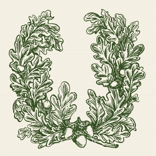 Oak Wreath Leaves Paper Napkin - Cocktail Size