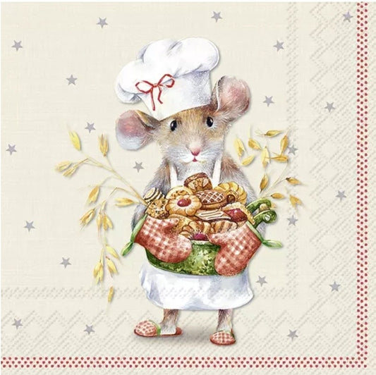 Christmas Mouse Paper Napkin - CocktailNapkin