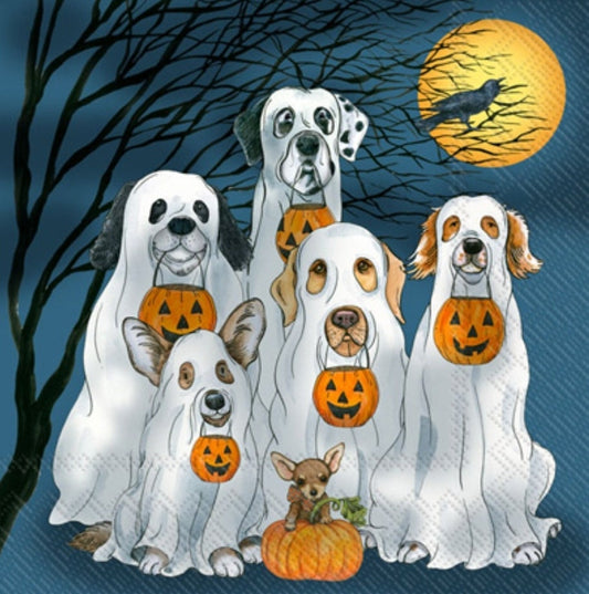 Halloween Boo Dog Paper Napkin - Cocktail Size