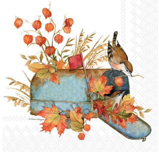 Fall Birds Paper Napkin - Cocktail Size