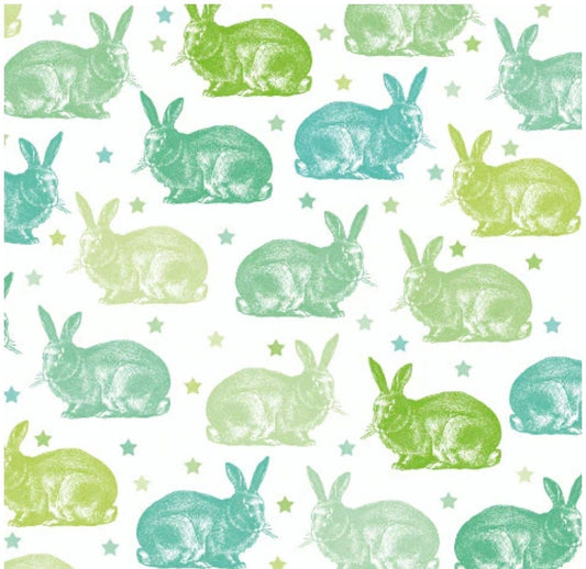 Easter Bunny Blue Collage Paper Napkin - Luncheon Size