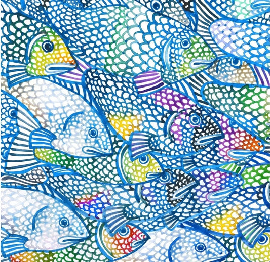 Fish Paper Napkin - Luncheon Size