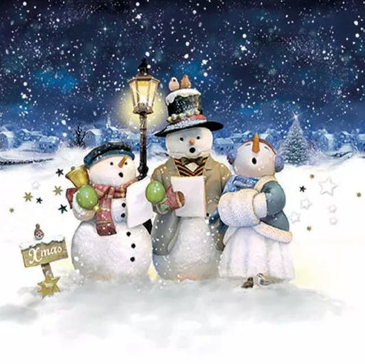 Snowman Carols Paper Napkin - Luncheon Size