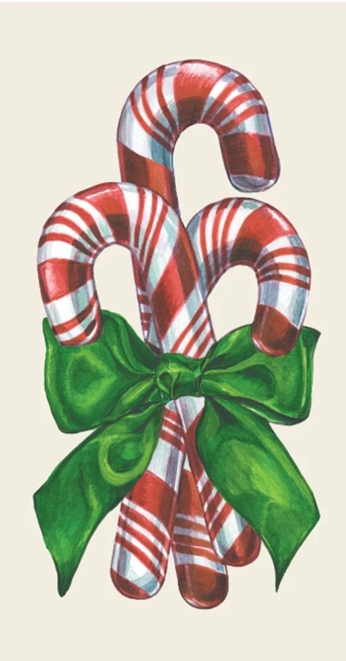 Vintage Candy Canes Paper Napkin -  Guest Size