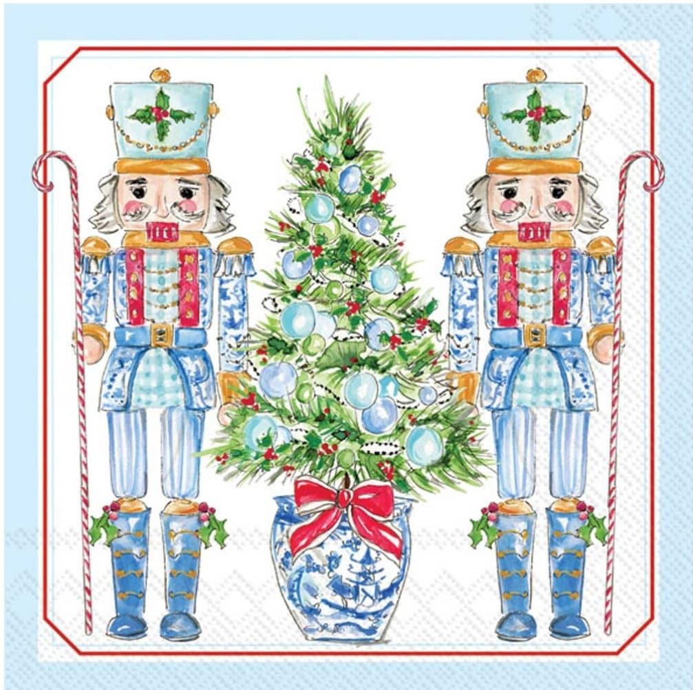 Blue Nutcrackers Paper Napkin - Cocktail Size