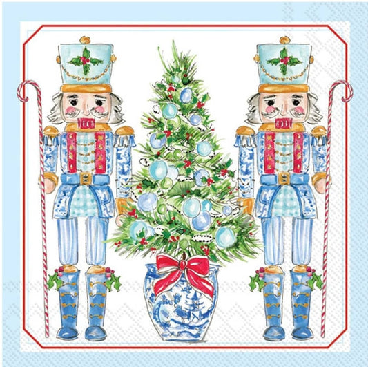 Blue Nutcrackers Paper Napkin - Cocktail Size