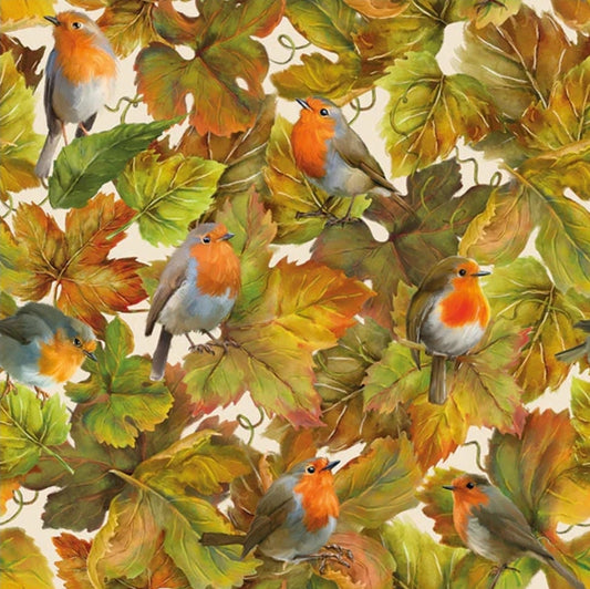 Fall Robin Bird  -Luncheon Size