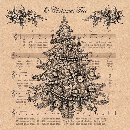 Christmas Tree Music Paper Napkin - Luncheon Size