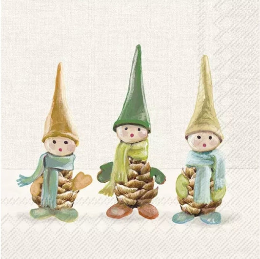 Pinecone Gnome Paper Napkin - Luncheon Size