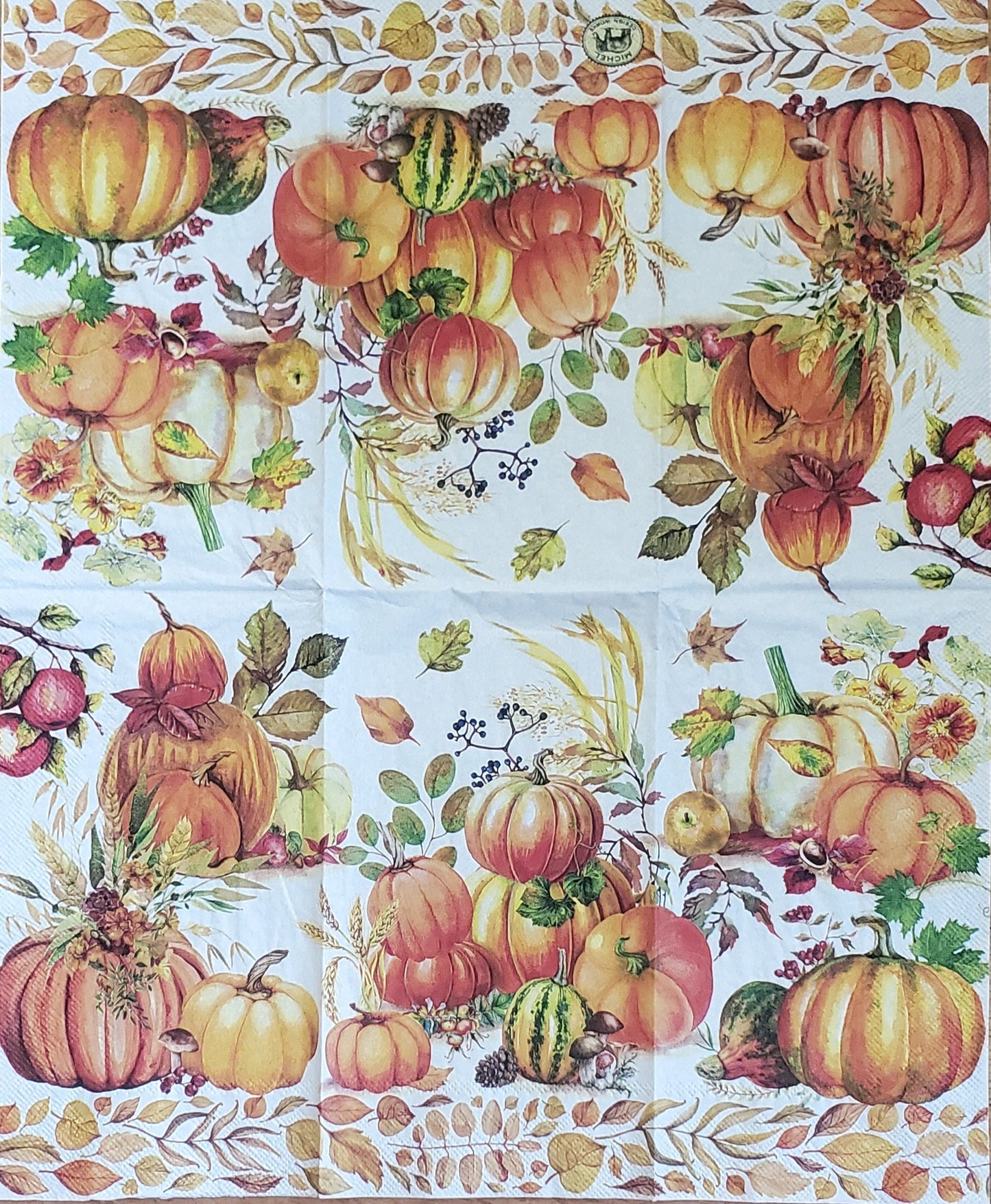 Pumpkin Harvest Paper Napkin - Guest Size