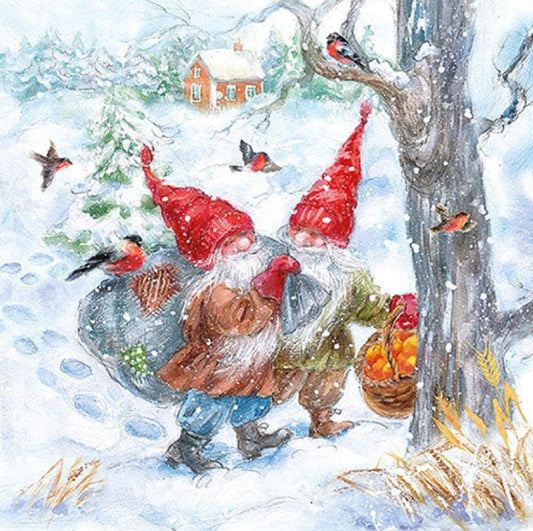 Christmas Gnomes Paper Napkin - Luncheon Size