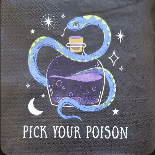 Halloween Potion Snake Paper Napkin - Cocktail Size