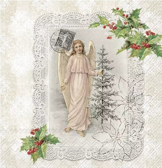 Vintage Christmas Angel Paper Napkin - Luncheon Size