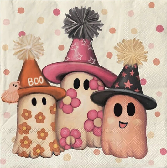 Halloween Vintage Ghosts Paper Napkin - Luncheon Size