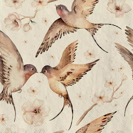 Love Birds Paper Napkin - Cocktail Size