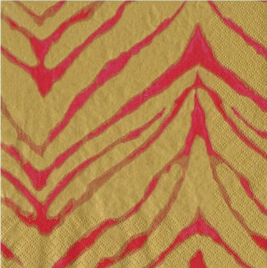 Tiger Stripes Animal Print Paper Napkin - Cocktail Size