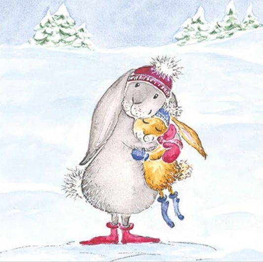 Christmas Rabbit Family  -Luncheon Size