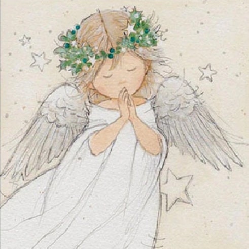 Christmas Angel Paper Napkin - Cocktail Size