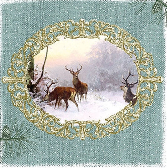 Deer in Forest Paper Napkin -  Luncheon Size